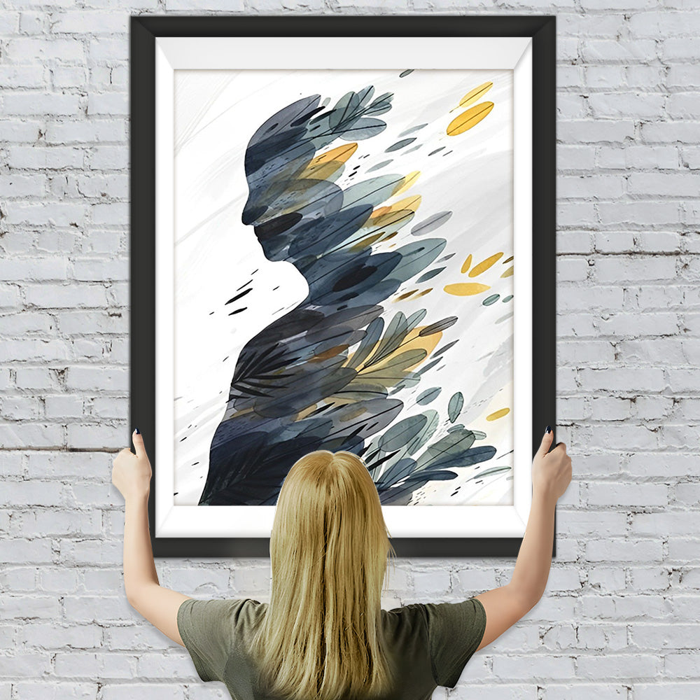 Abstrakte Frau aus Blättern Diamond Painting