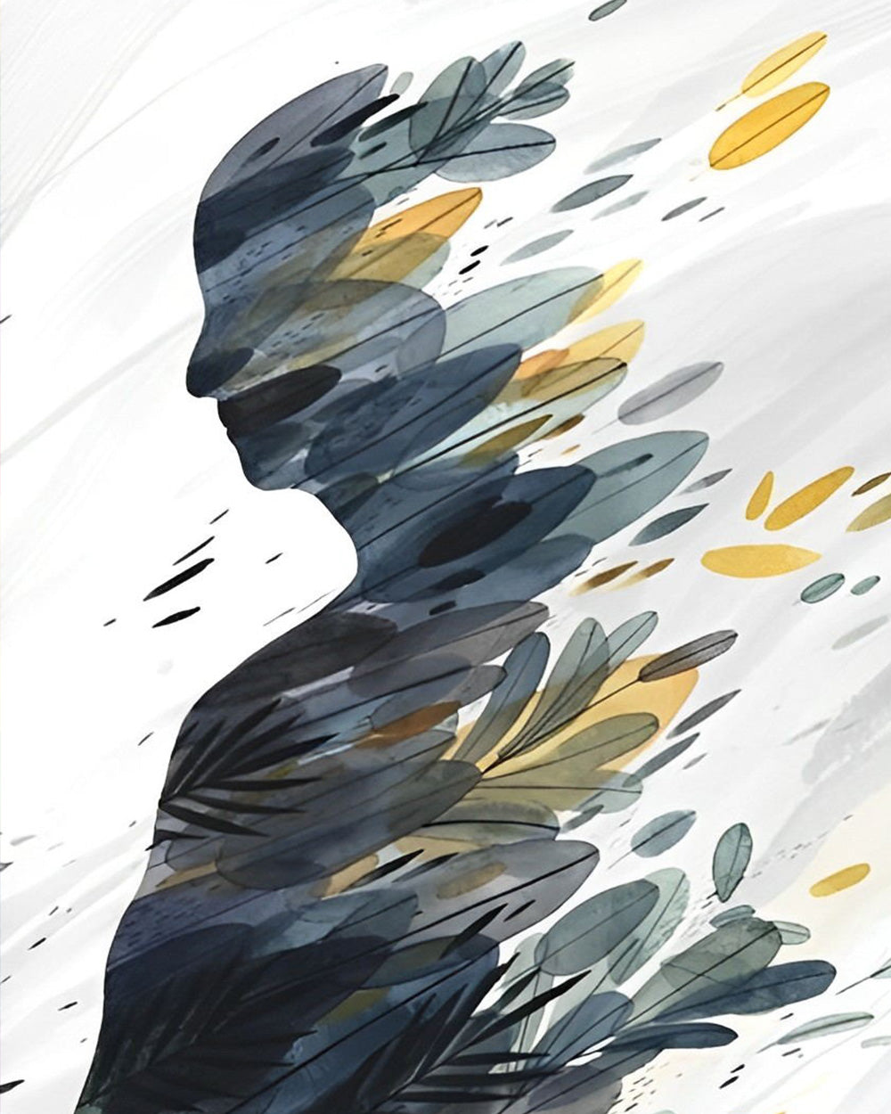 Abstrakte Frau aus Blättern Diamond Painting