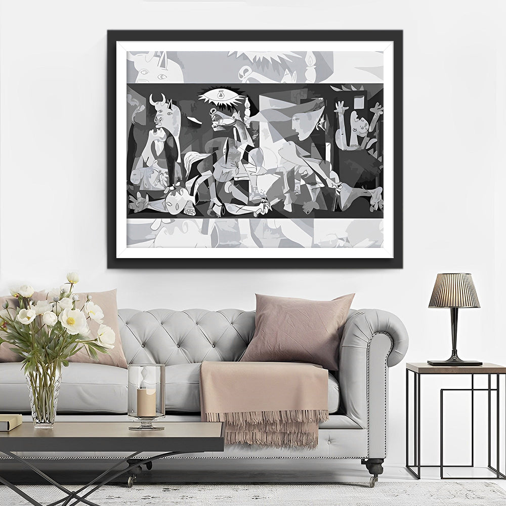 Abstrakte Kunst in Schwarz und Weiß Diamond Painting