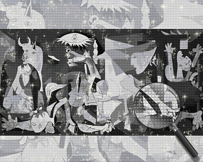 Abstrakte Kunst in Schwarz und Weiß Diamond Painting