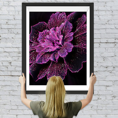 Abstrakte lila Blume Diamond Painting