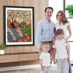 Abstrakte Märchenstadt unter dem Baum Diamond Painting