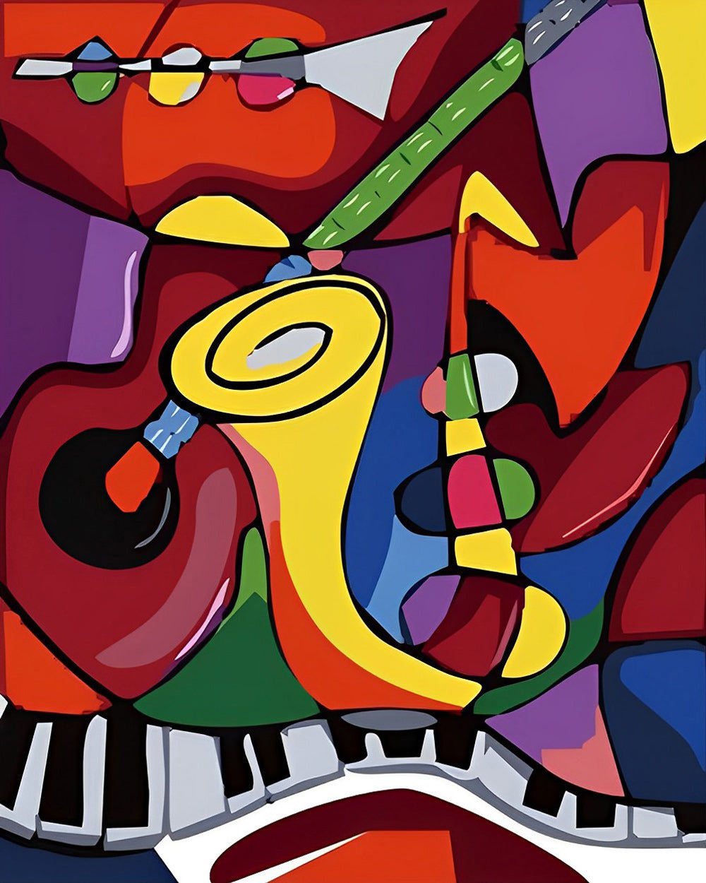 Abstrakte Musikinstrumente Diamond Painting