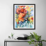 Abstrakte orangefarbene Chrysanthemen Diamond Painting