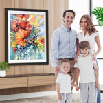 Abstrakte orangefarbene Chrysanthemen Diamond Painting