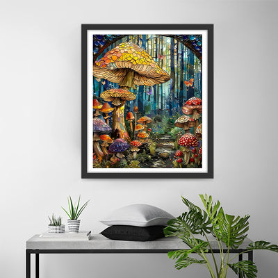 Abstrakte Pilze im Wald Diamond Painting