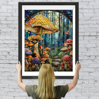 Abstrakte Pilze im Wald Diamond Painting