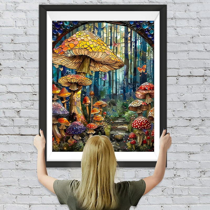 Abstrakte Pilze im Wald Diamond Painting