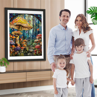 Abstrakte Pilze im Wald Diamond Painting