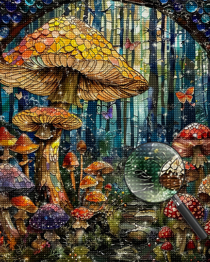 Abstrakte Pilze im Wald Diamond Painting