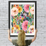 Abstrakte rosa Mohnblumen Diamond Painting