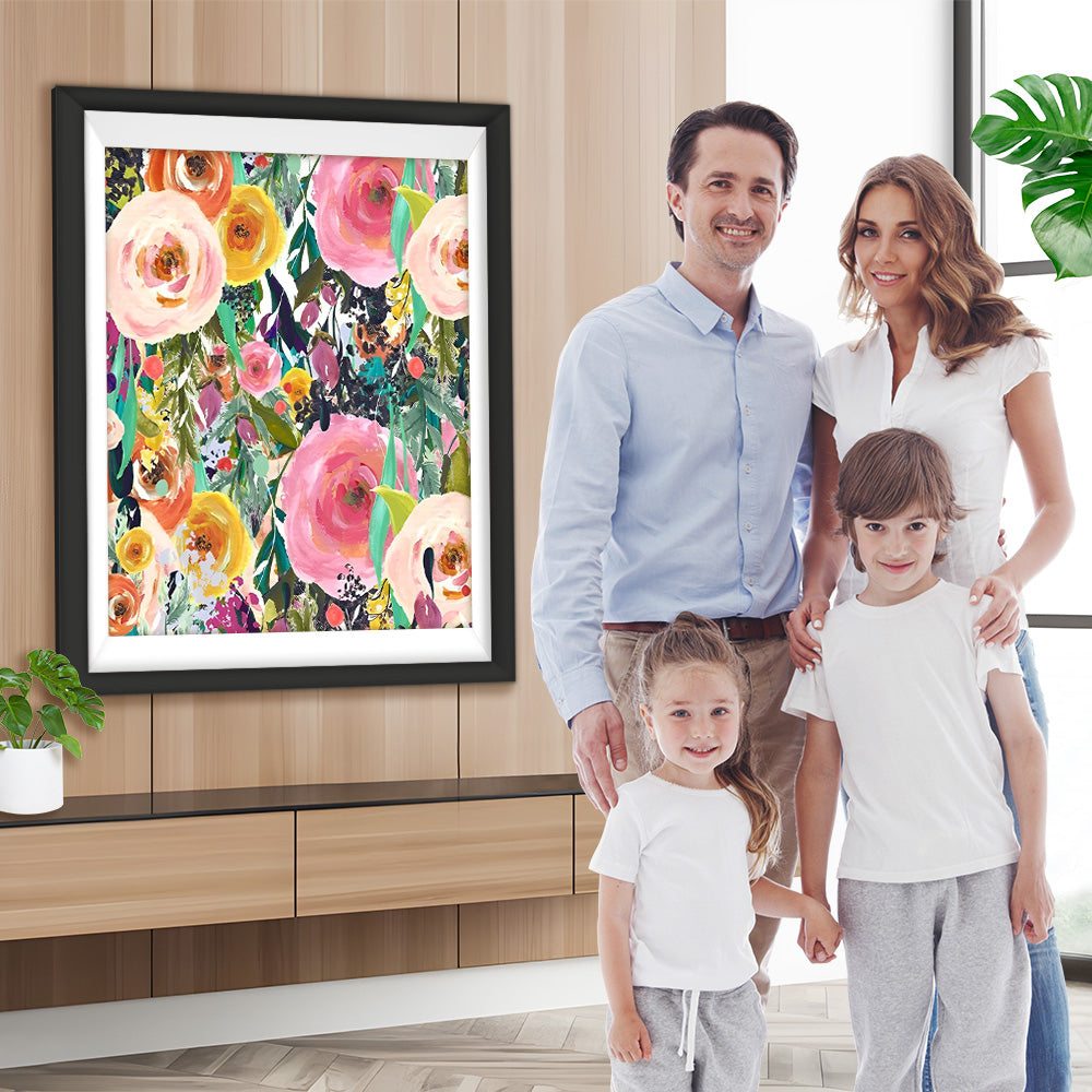 Abstrakte rosa Mohnblumen Diamond Painting