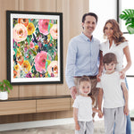 Abstrakte rosa Mohnblumen Diamond Painting