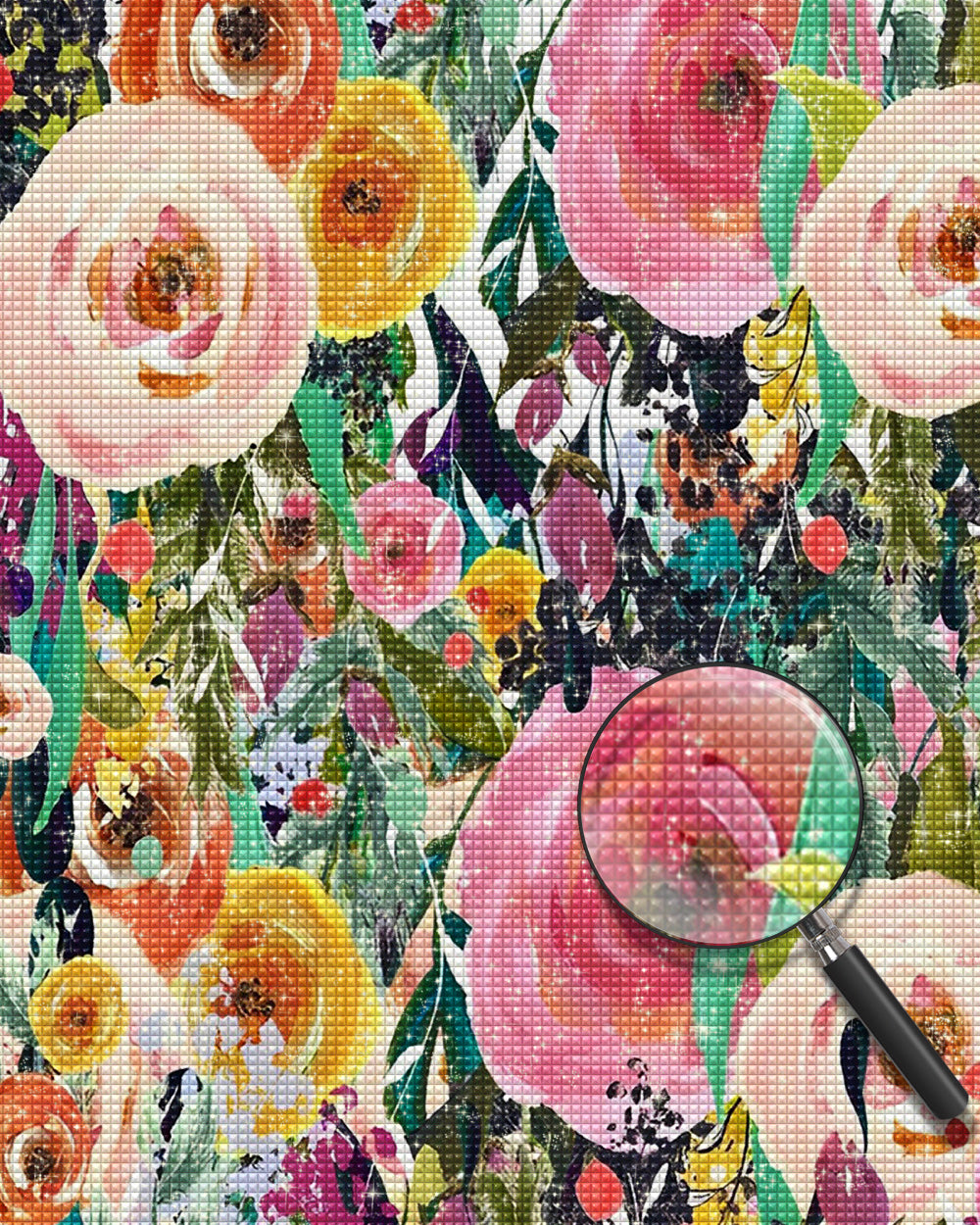 Abstrakte rosa Mohnblumen Diamond Painting