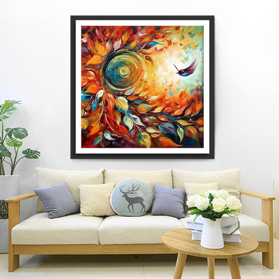 Abstrakte rotierende Blätter Diamond Painting