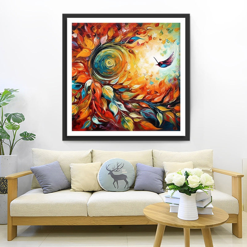 Abstrakte rotierende Blätter Diamond Painting