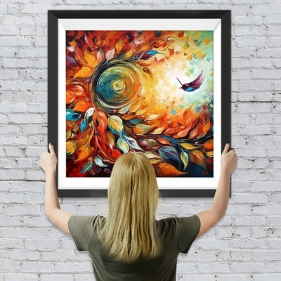 Abstrakte rotierende Blätter Diamond Painting