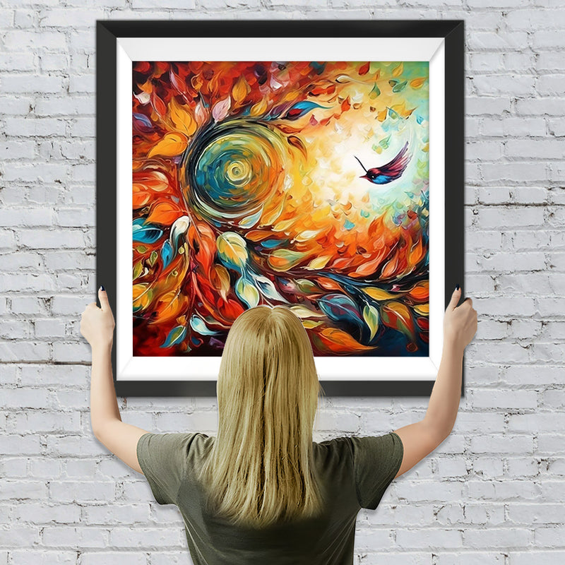 Abstrakte rotierende Blätter Diamond Painting