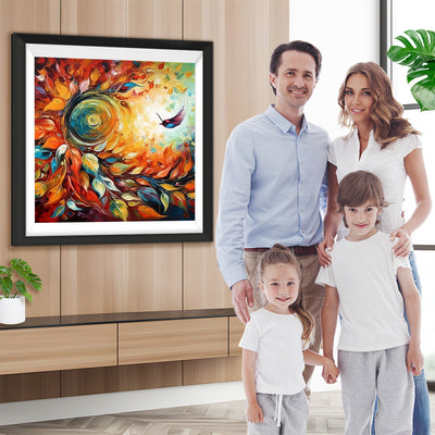 Abstrakte rotierende Blätter Diamond Painting