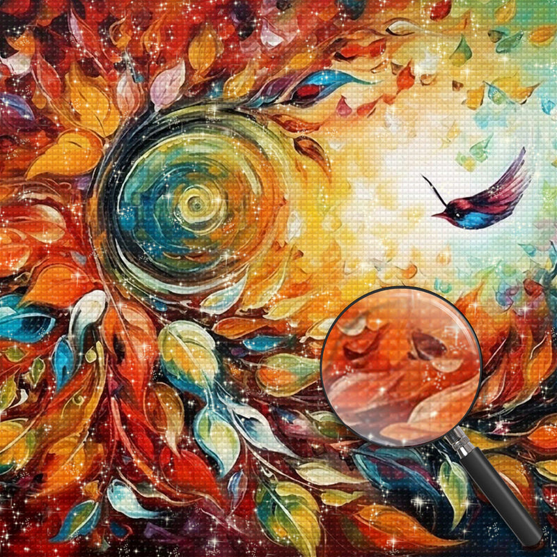 Abstrakte rotierende Blätter Diamond Painting