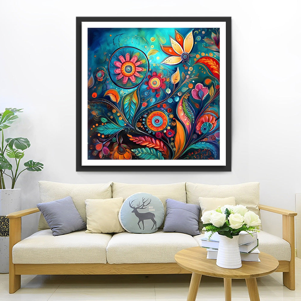 Abstrakte rotierende Blume Diamond Painting