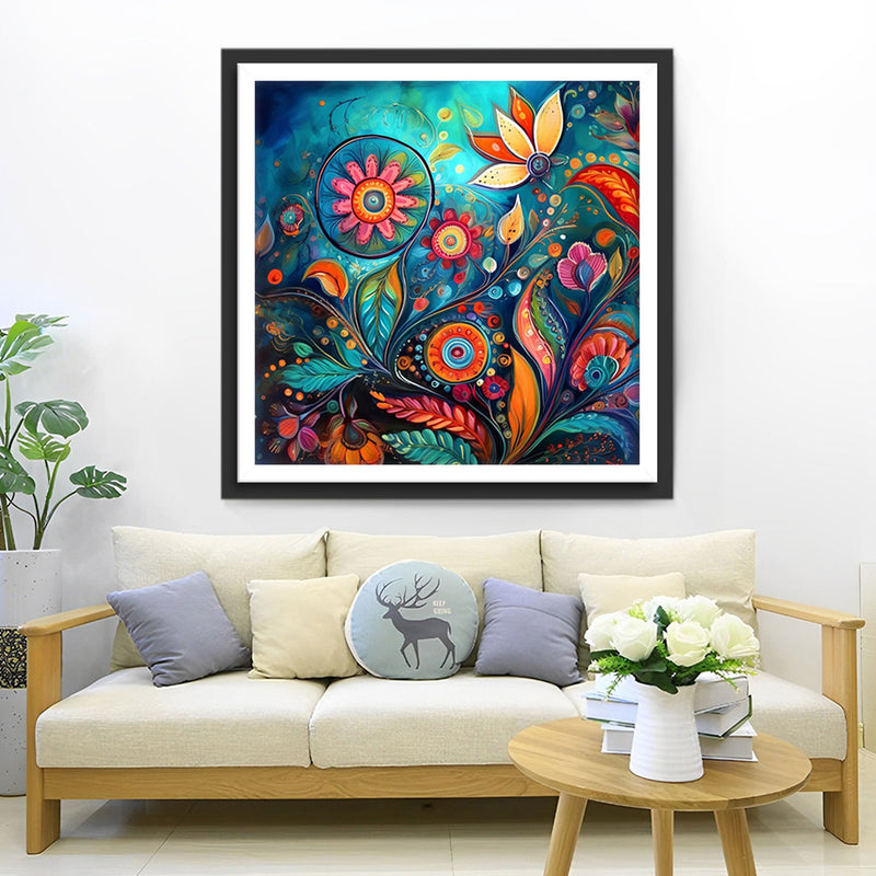 Abstrakte rotierende Blume Diamond Painting