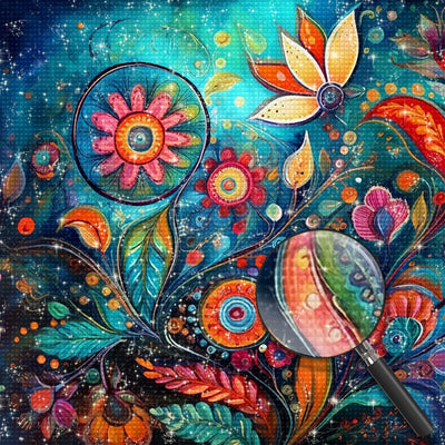 Abstrakte rotierende Blume Diamond Painting