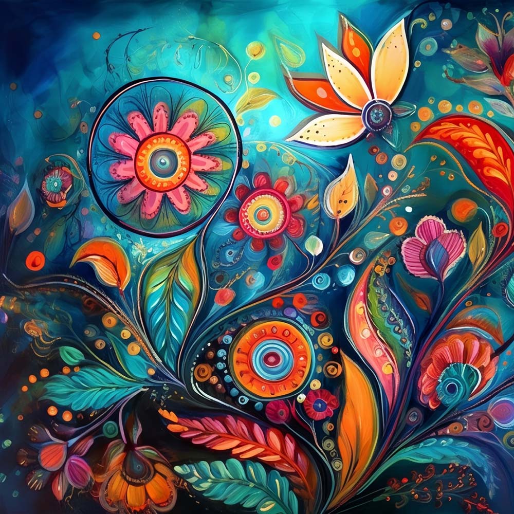 Abstrakte rotierende Blume Diamond Painting