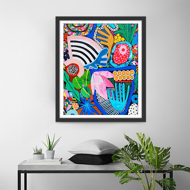 Abstrakte tropische Pflanzen Diamond Painting