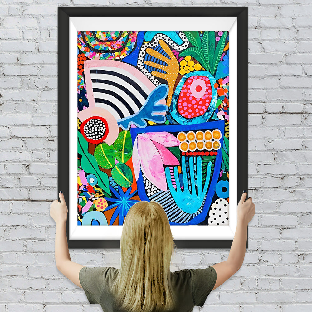 Abstrakte tropische Pflanzen Diamond Painting