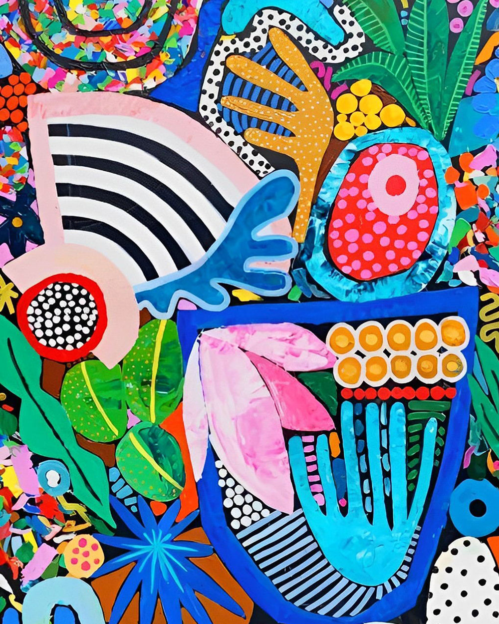 Abstrakte tropische Pflanzen Diamond Painting