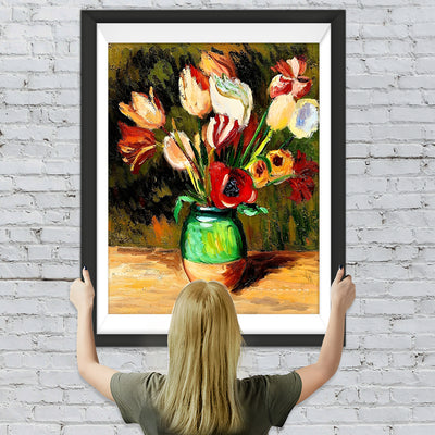 Abstrakte Tulpen in der Vase Diamond Painting