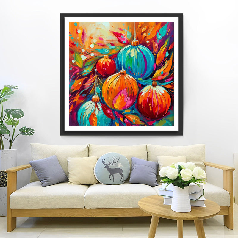 Abstrakte Weihnachtsdekoration Kugeln Diamond Painting