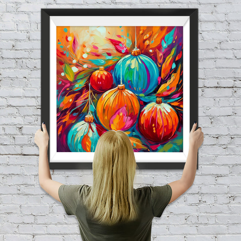 Abstrakte Weihnachtsdekoration Kugeln Diamond Painting
