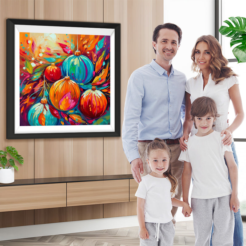 Abstrakte Weihnachtsdekoration Kugeln Diamond Painting