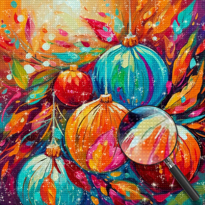 Abstrakte Weihnachtsdekoration Kugeln Diamond Painting