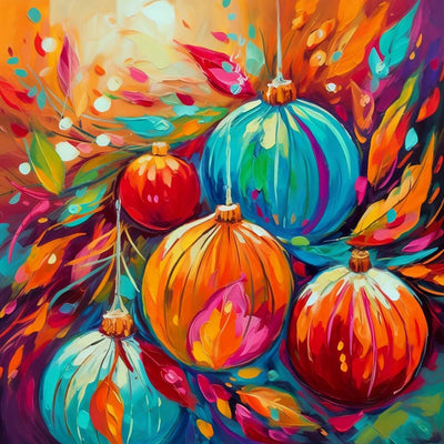 Abstrakte Weihnachtsdekoration Kugeln Diamond Painting