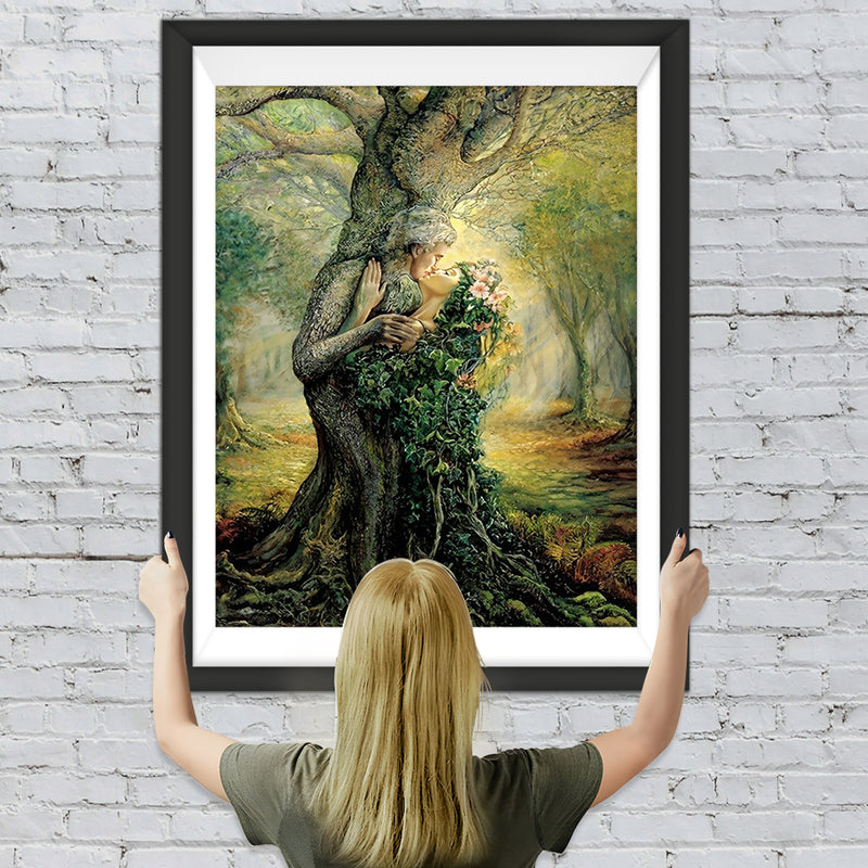 Abstrakter Baum im Wald Diamond Painting