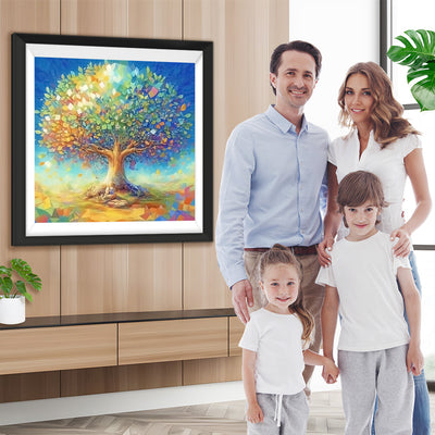 Abstrakter Baum mit Bunten Blättern Diamond Painting