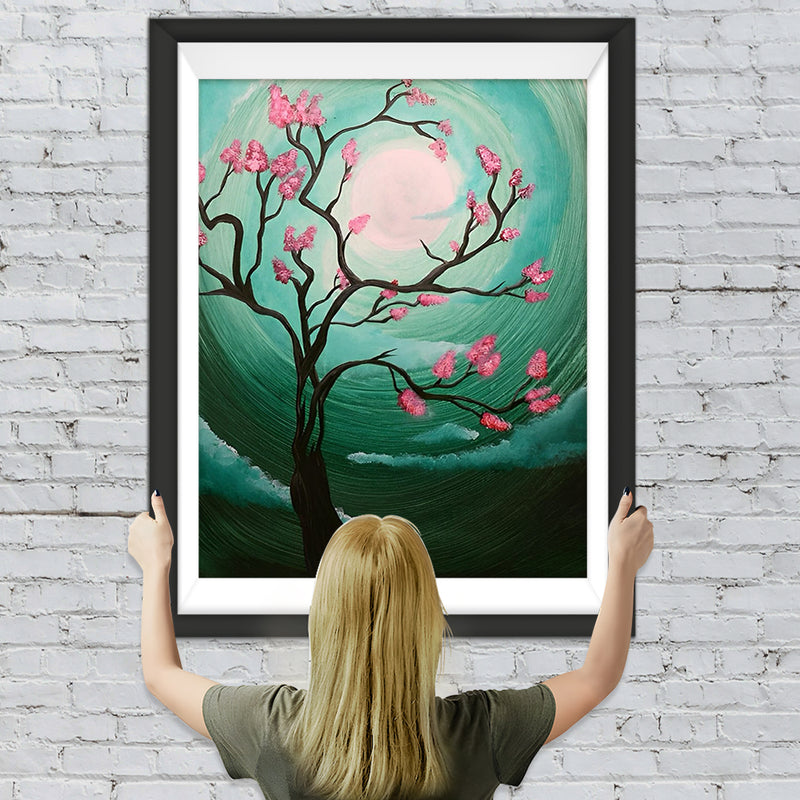 Abstrakter Baum voller Blumen Diamond Painting