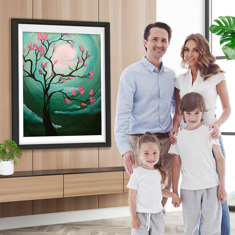 Abstrakter Baum voller Blumen Diamond Painting