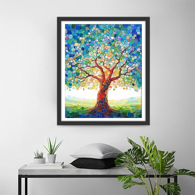 Abstrakter Blockbaum Diamond Painting