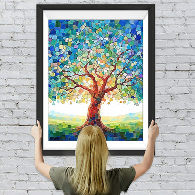 Abstrakter Blockbaum Diamond Painting