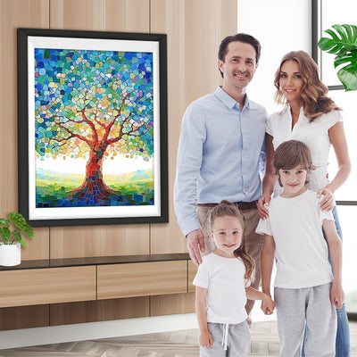 Abstrakter Blockbaum Diamond Painting