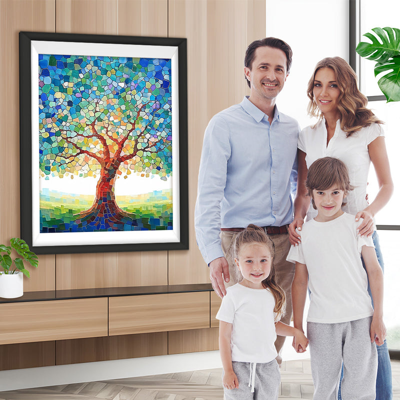 Abstrakter Blockbaum Diamond Painting