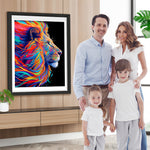 Abstrakter Bunter Löwe Diamond Painting