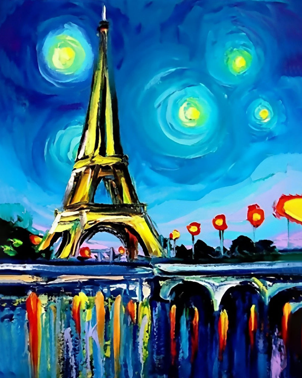 Abstrakter Eiffelturm Diamond Painting