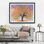 Abstrakter gelber und roter Baum Diamond Painting