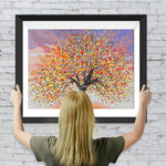 Abstrakter gelber und roter Baum Diamond Painting