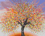 Abstrakter gelber und roter Baum Diamond Painting